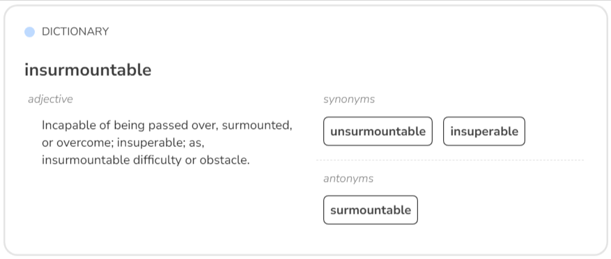 Insurmountable Definition Example English words I only know thanks to Taylor Swift