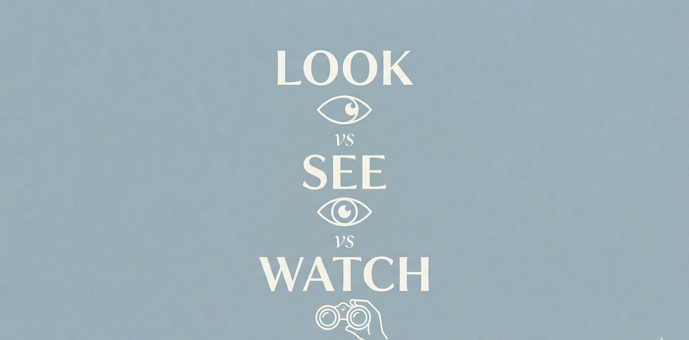 LOOK vs SEE vs WATCH: Are you using them correctly?